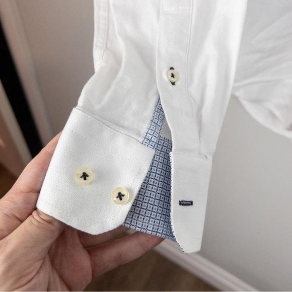 Zara Man White Slim Fit Long Sleeve Button Down Shirt - Size Small - Picture 5 of 10